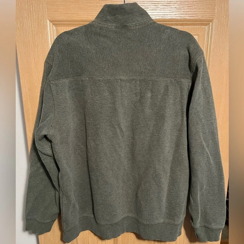 Tasso Elba Men's Green Quarter Zip 100% Cotton Long Sleeve Sweater